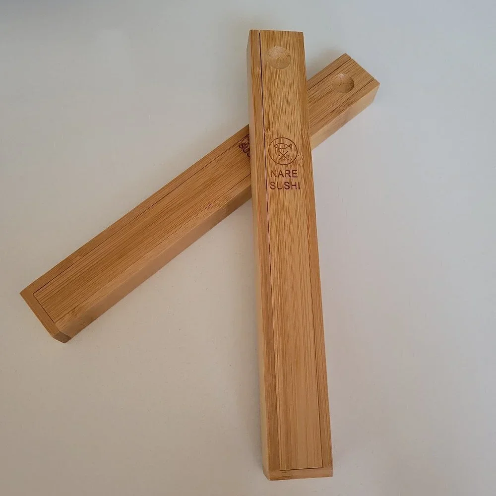 NEW Nare Sushi Bamboo Wood Natural Chopsticks Set - Picture 3 of 8